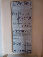 Wandbild Holzschild Holzpaneele Hausregeln Deko Hessen - Biebergemünd Vorschau