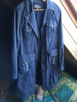 Ausgefallener Jeans Damenmantel , Jacke lang, Gr 42 mit Applikati Saarland - Dillingen (Saar) Vorschau