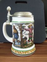 Bierkrug mit Zinndeckel Porzellan „Vier Jahreszeiten“ NEU Bayern - Münchberg Vorschau