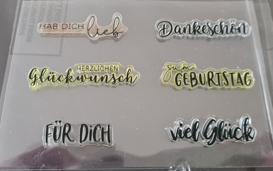 6 Silikonstempel z.B. "Hab Dich lieb"-"Dankeschön"-ect. in Peine