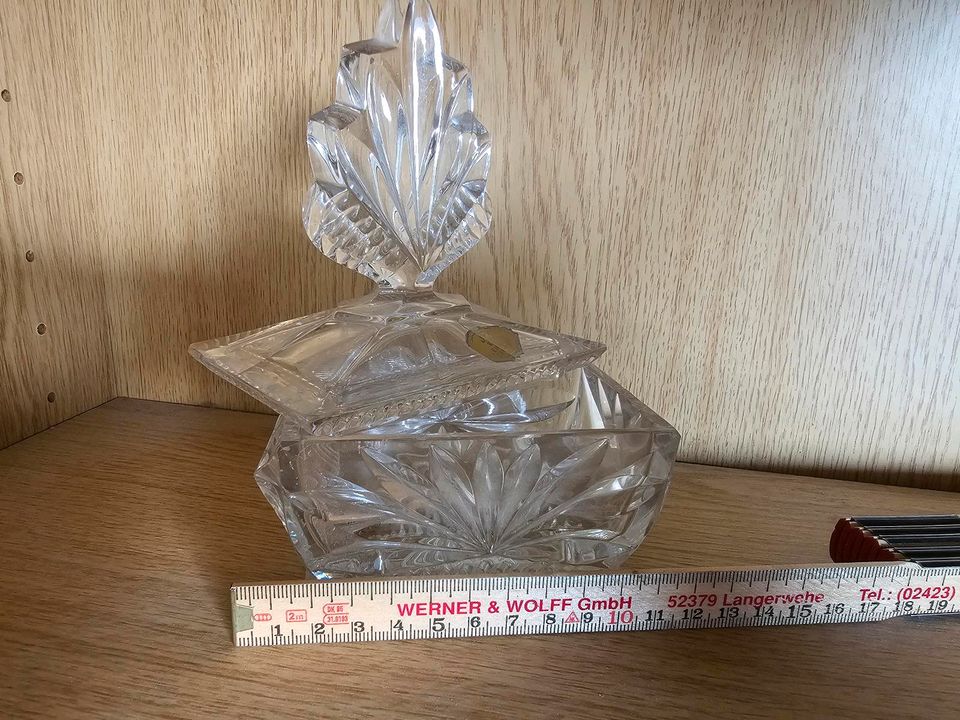 Kristallglas glasschatulle mit deckel glasfose in Langerwehe