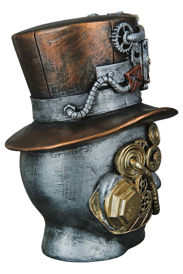 Gilde Dekofigur Skulptur Steampunk Female Kopf mit Hut Deko in Winsen (Luhe)