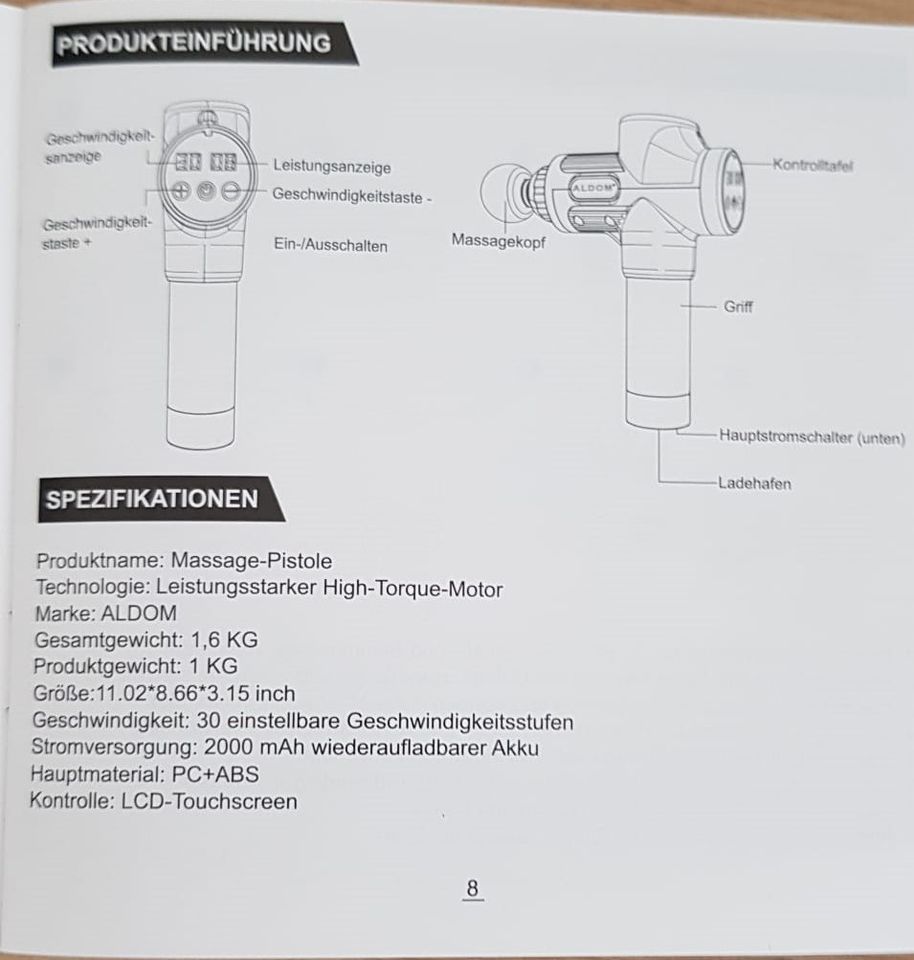 Massagepistole ALDOM Massage Gun in Ulm