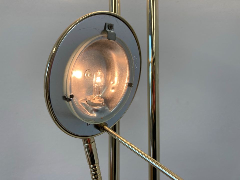 #A Stehlampe Deckenfluter Leselampe Messing Gold dimmbar Licht in Burgstädt