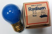 Radium Glühbirne blau E27 25W 235V kugelform Bayern - Mellrichstadt Vorschau