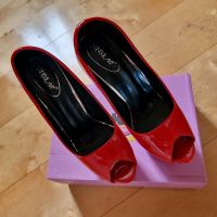 High Heels Plateau Peeptoes Lackrot Gr 40/41 sexy - wie Neu Baden-Württemberg - Nehren Vorschau