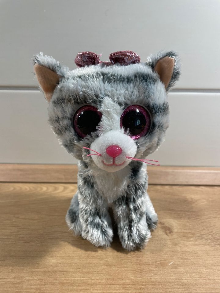 Neu, TY Kuscheltier Katze grau getigert, pinke Augen in Nürnberg (Mittelfr)
