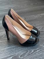 Graceland High Heel Peeptoe Pumps, Gr. 39, schwarz braun, Lack Bayern - Ansbach Vorschau