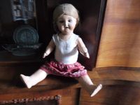 Puppe 50 cm antik mit Echthaar und Glasaugen Sachsen - Elterlein Vorschau