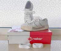 Rieker Damen Sneaker N4902 Weiß Silber 37 mit extra Schnürsenkel Bayern - Straubing Vorschau