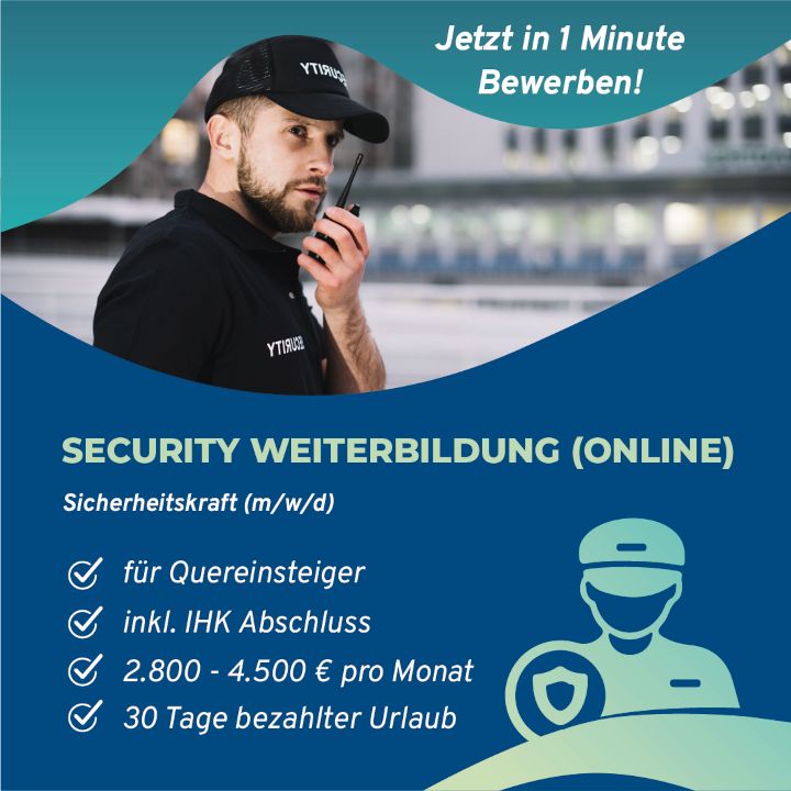 Security Online Weiterbildung|Vollzeit|Teilzeit|34a Sachkunde in Duisburg