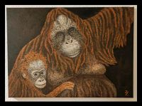 ❤️ Orang Utans - Gemälde Affen, Acryl auf Leinwand, 50 x 70 cm Berlin - Hohenschönhausen Vorschau