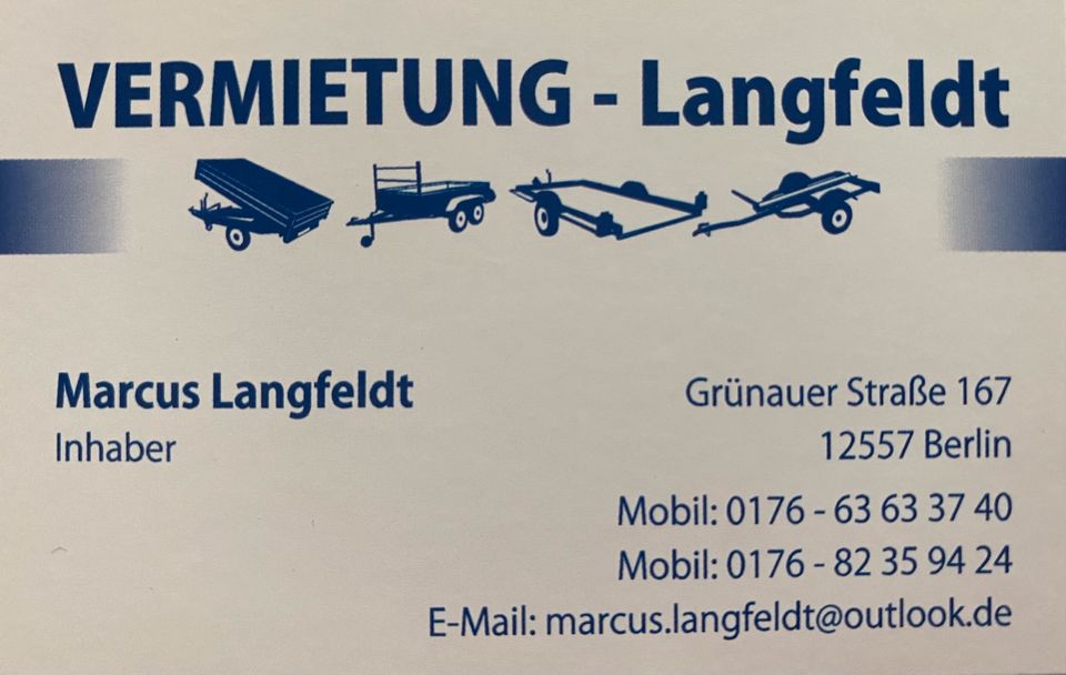 Motorradanhänger Anhängervermietung in Berlin