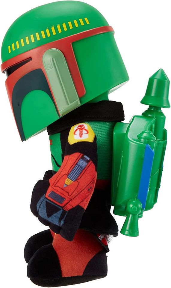 NEUWARE Star Wars Boba Fett Plüschfigur 30cm mit Stimmenimitator in Klötze