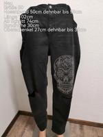 Totenkopf Glitzer Jeanshose Größe 50 Nordrhein-Westfalen - Nettetal Vorschau
