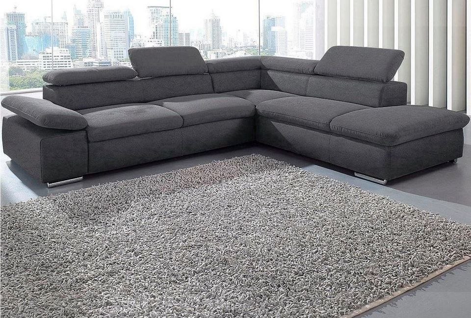 Ecksofa 272x226cm Schlaffunktion Grau Bettfunktion Couch Microfas in Köln