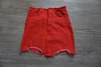 Toller Jeansrock, Rock im Used-Look von Bershka, Rot, Gr. XS Baden-Württemberg - Plankstadt Vorschau