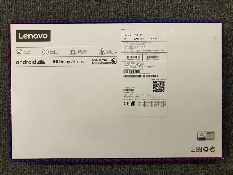 Lenovo Tab P11 / 64 GB / 4GB RAM / Slate Grey in Mutlangen