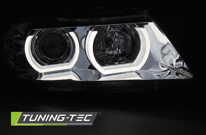 Scheinwerfer 3D Angel Eyes für BMW E90 E91 Bj. 2005-2008 Chrom in Werneuchen