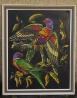 Gemälde Papagei Ölgemälde mid century Gemälde Vögel Hessen - Gießen Vorschau