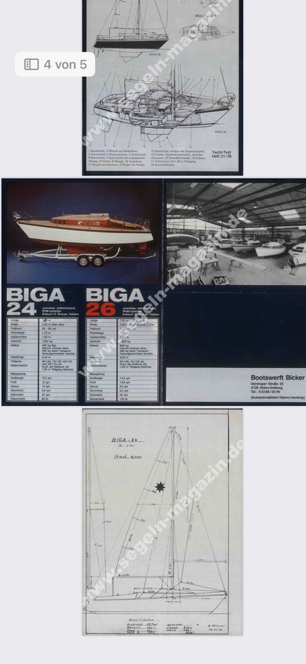 Segelboot Biga 24  -Neues Teak-Deck-Harbeck-Trailer  - Bj 79 in Plön 