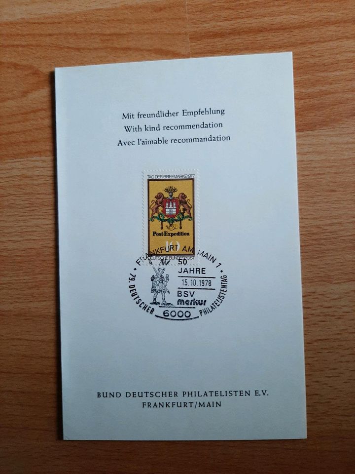 Tag d Briefmarke 77 Sonderstempel 78 79. Philatelistentag Frankfu in Dortmund