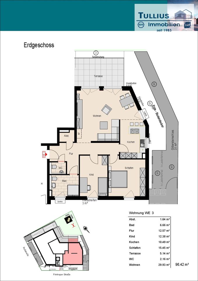 Keine Käuferprovision! Neubau 3-Zimmer im EG mit Terrasse in Essen