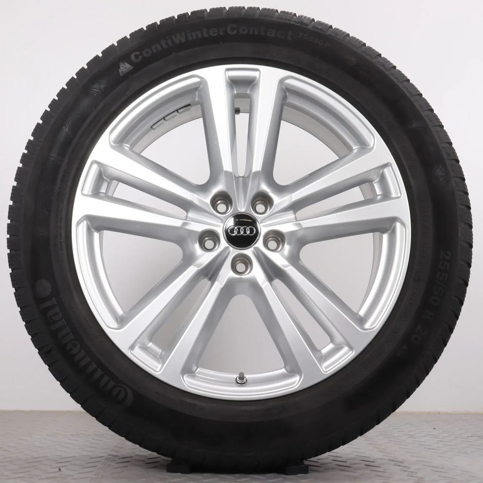 Winterräder 20 Zoll Audi Q7 SQ7 4M Original Felgen 4M0601025G Winterreifen 255/50R20 109H XL (Extra Load), AO (Audi-Original) Continental Conti Winter Contact TS 830 P 5-Doppelspeichen Silber 8x20ET28 in Gefell