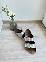 Damen Birkenstock Arizona Gr. 41 Silber Sandalen Pantoletten Bayern - Eckersdorf Vorschau