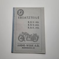 Ardie RBU 503-603 und RBK 503 Ersatzteilliste Nachdruck Rheinland-Pfalz - Landau in der Pfalz Vorschau