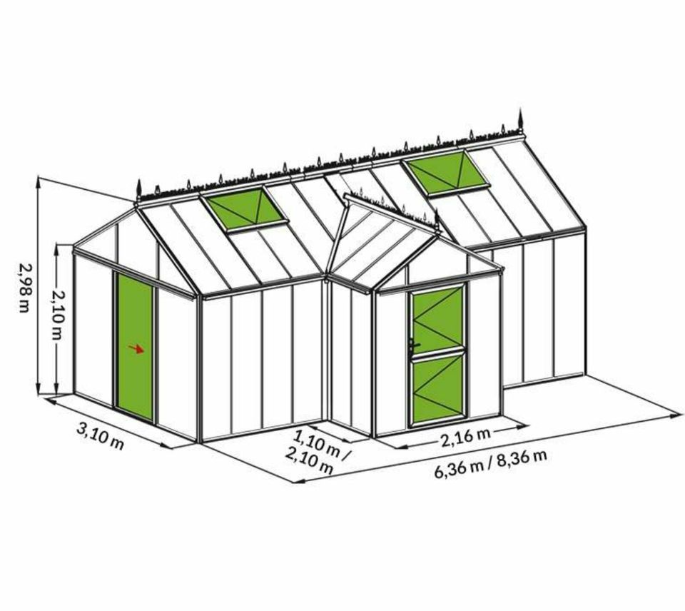 Hoklartherm York Gewächshaus Treibhaus Gartenhaus Englischer Stil in Dorfen