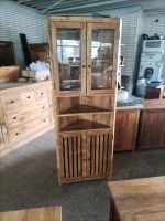 Eckschrank Eck Vitrine Glas Schrank Regal massiv rec Teak Holz Duisburg - Rheinhausen Vorschau