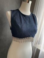 Zara Jeans top mit Strass Steinen crop top Bremen - Oberneuland Vorschau