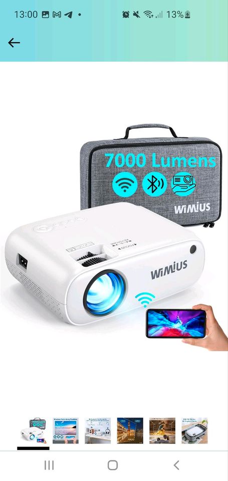 Mini Projector WiFi Bluetooth, Full HD, 4k in Schwerin