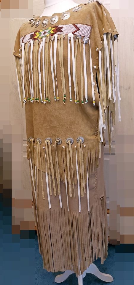 Indianer Lederkleid UNIKAT handgefertigt NEU Kleid hochwertig in Erfde