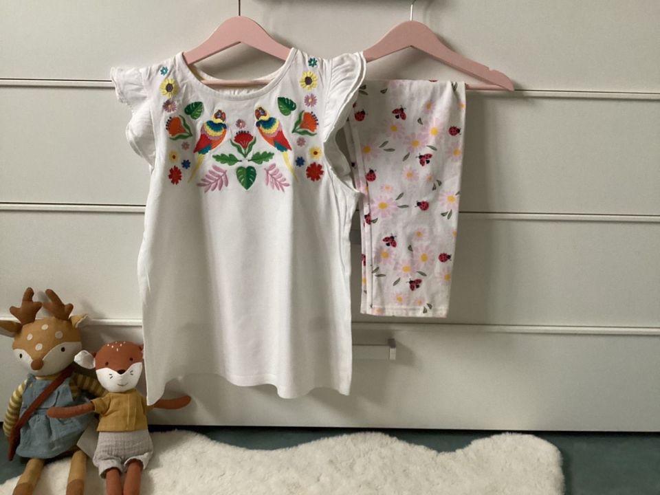 Mini Boden Shirt Top Stickerei Papagei ❤️ Leggings Marienkäfer in Waldkirch