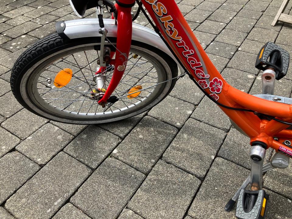 Puky Skyride Kinderfahrrad 20 Zoll 3-Gang rot orange Blumen in Hohenschäftlarn