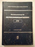 Betriebsanleitung IFA Personenkraftwagen F9 , 1954 , original Sachsen - Görlitz Vorschau