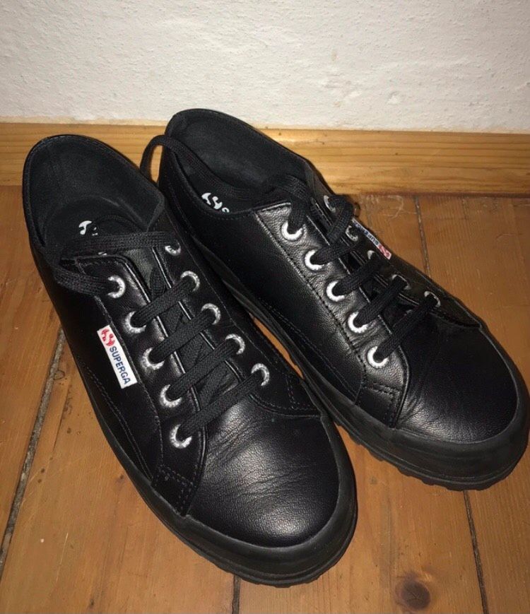 Superga Donna Sneaker Plateau Leder schwarz 38 in Dresden Leuben