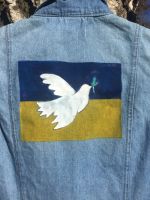 Vintage Jeanskleid Gr. 42, Ukraine Peace, DIY Einzelstück, USA Niedersachsen - Barendorf Vorschau