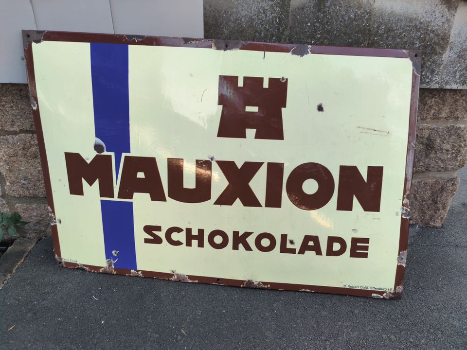 Mauxion Schokolade Blechschild 117 cm x 77 cm Email in Münchberg