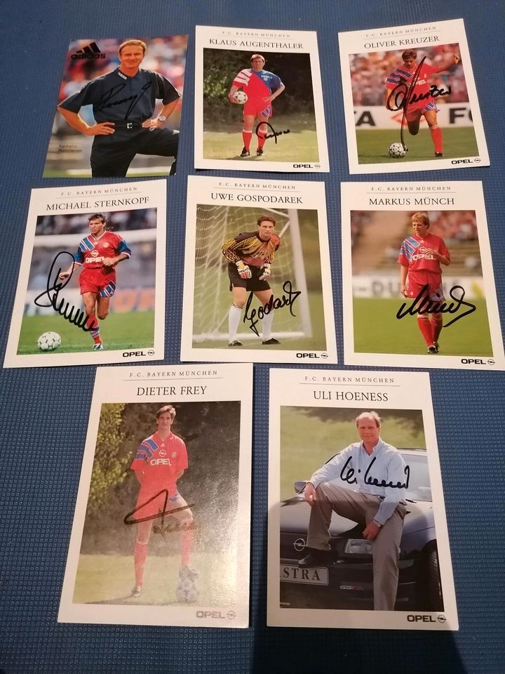 Autogrammkarten handsigniert FC Bayern 1993/1994 in Ebersdorf