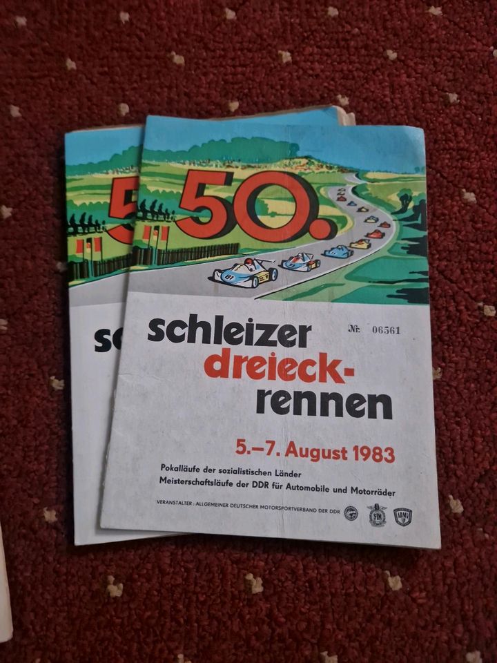 Schleizer Dreieck Programmhefte 70er und 80er Jahre DDR MOTORSPOR in Jena