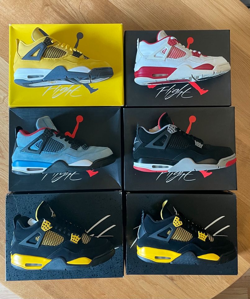 Nike Jordan 4 Retro Travis Scott, Yellow Thunder, Bred, Lightning in Düsseldorf