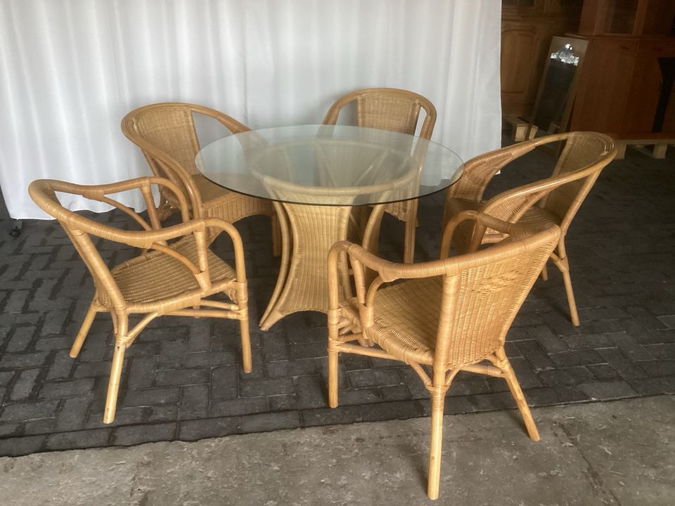 5xRattern Sessel/ Tisch Garten/ Wintergarten Möbel 140€ in Löningen