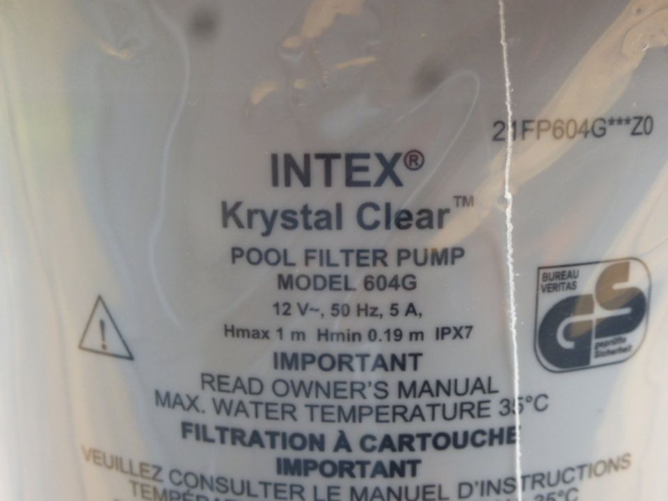 Intex Krystal Clear 604G Pool Filter Pumpe NEU in Lippstadt