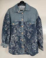 Zara Hemdjacke Jacke Jeansjacke Gold Muster Blumen Oversized Sachsen - Bautzen Vorschau