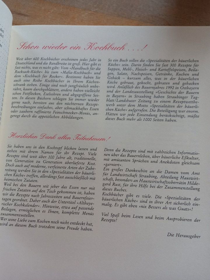 Buch Spezialitäten der bäuerlichen Küche 1992 Hardcover in Rohrbach