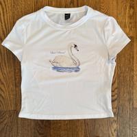 shirt Shein weiß S(36), kurz, T-Shirt, Print/ Aufdruck Schwan München - Bogenhausen Vorschau