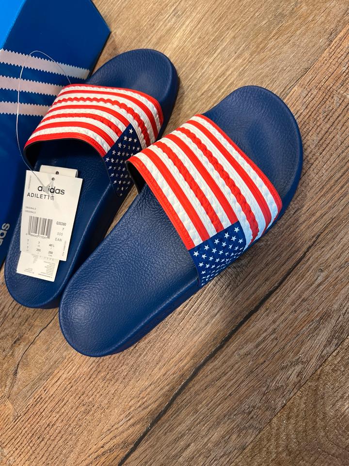 Adidas Adiletten Flag USA 7 neu 40 1 2